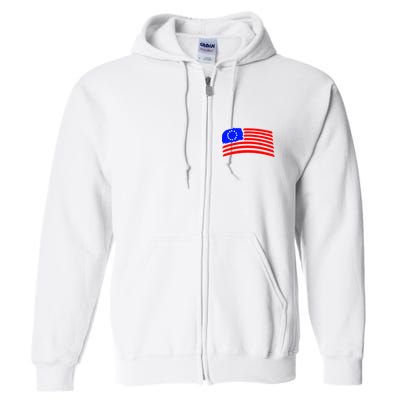 Betsy Ross Original Painted Flag Full Zip Hoodie
