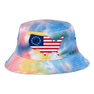 Betsy Ross USA Flag Revolutionary War Tie Dye Newport Bucket Hat