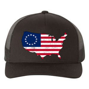 Betsy Ross USA Flag Revolutionary War Yupoong Adult 5-Panel Trucker Hat