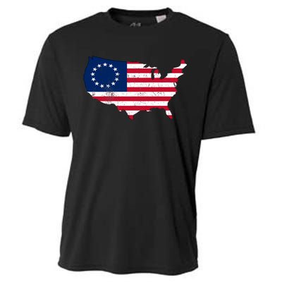 Betsy Ross USA Flag Revolutionary War Cooling Performance Crew T-Shirt