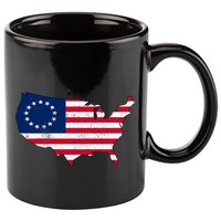 Betsy Ross USA Flag Revolutionary War 11oz C Handle Ceramic Mug