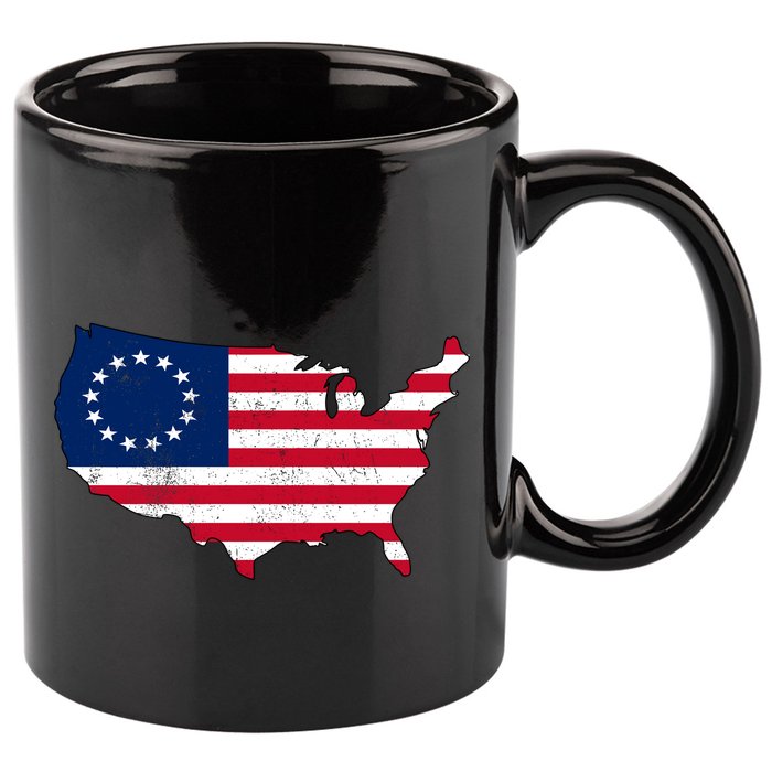 Betsy Ross USA Flag Revolutionary War 11oz C Handle Ceramic Mug