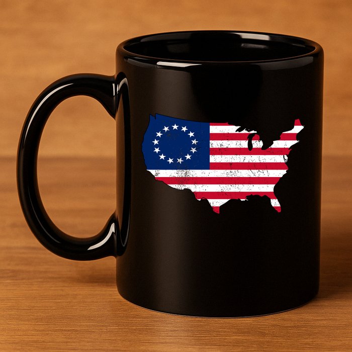 Betsy Ross USA Flag Revolutionary War 11oz C Handle Ceramic Mug
