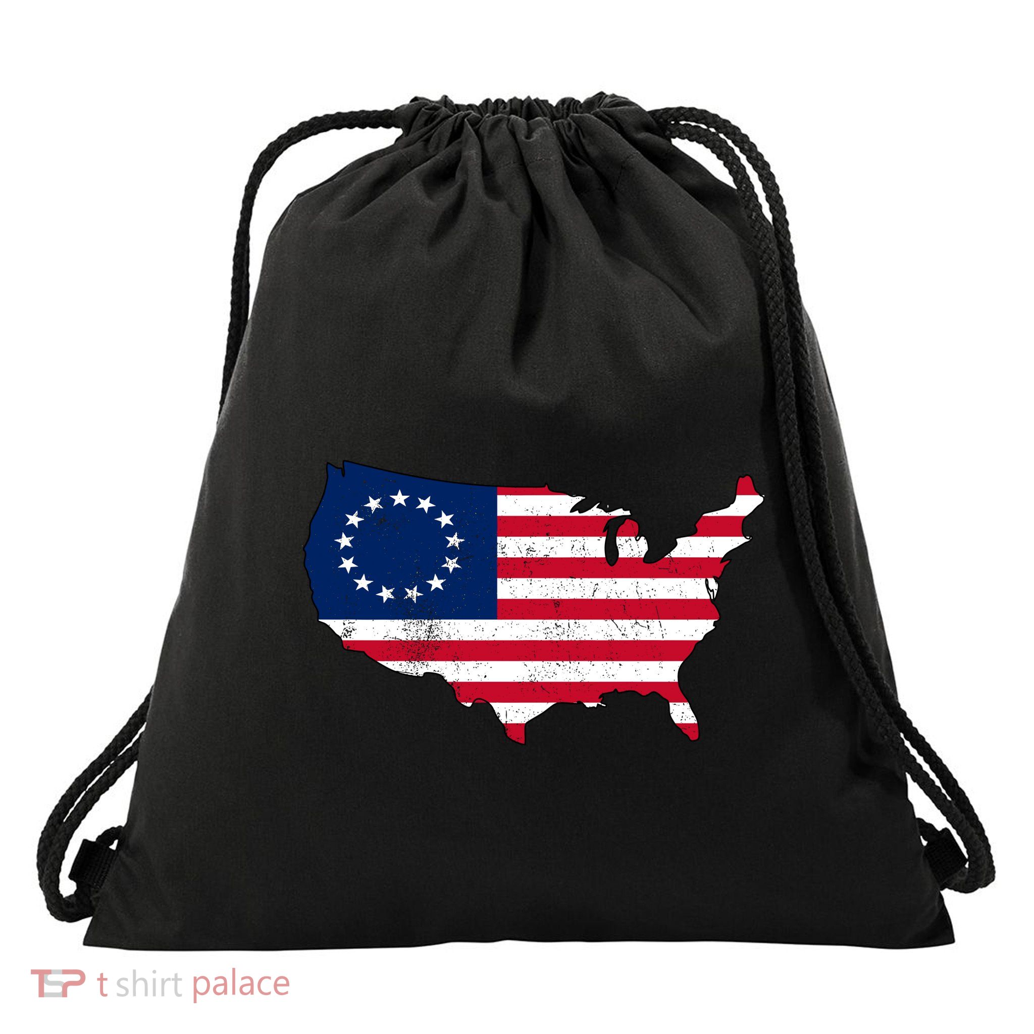 Betsy Ross USA Flag Revolutionary War Drawstring Bag