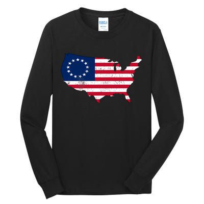 Betsy Ross USA Flag Revolutionary War Tall Long Sleeve T-Shirt