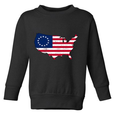 Betsy Ross USA Flag Revolutionary War Toddler Sweatshirt