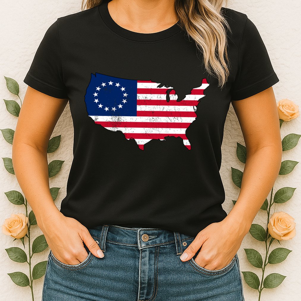 Betsy Ross USA Flag Revolutionary War Womens T-Shirt