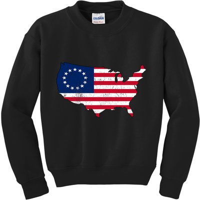 Betsy Ross USA Flag Revolutionary War Kids Sweatshirt