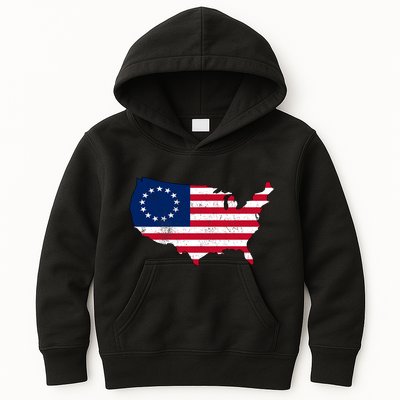 Betsy Ross USA Flag Revolutionary War Kids Hoodie