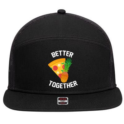 Better Together Pineapple On Pizza 7 Panel Mesh Trucker Snapback Hat