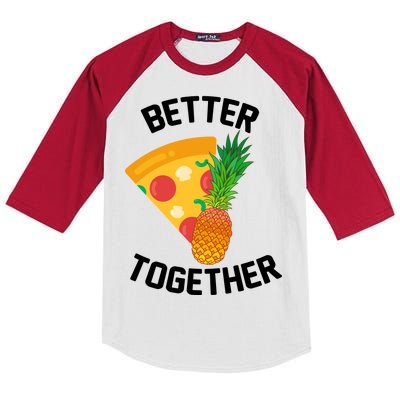 Better Together Pineapple On Pizza Kids Colorblock Raglan Jersey