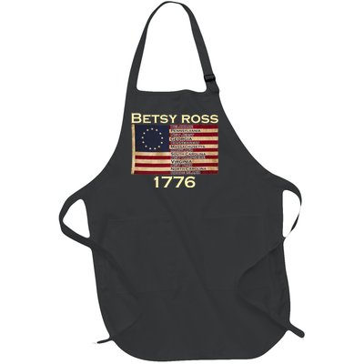 Betty Ross Original Colonies Flag Full-Length Apron With Pockets