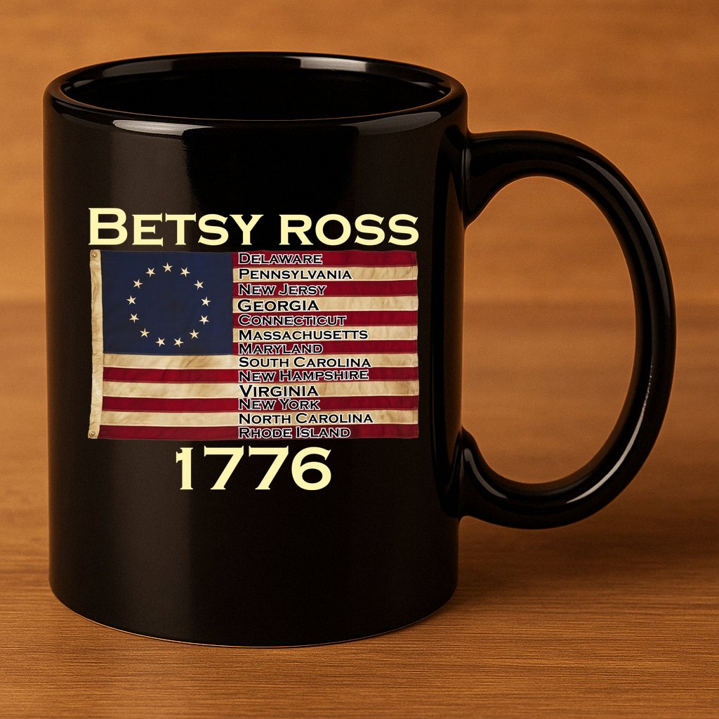 Betty Ross Original Colonies Flag 11oz C Handle Ceramic Mug
