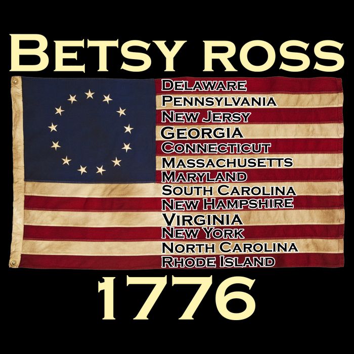 Betty Ross Original Colonies Flag Baby Bodysuit