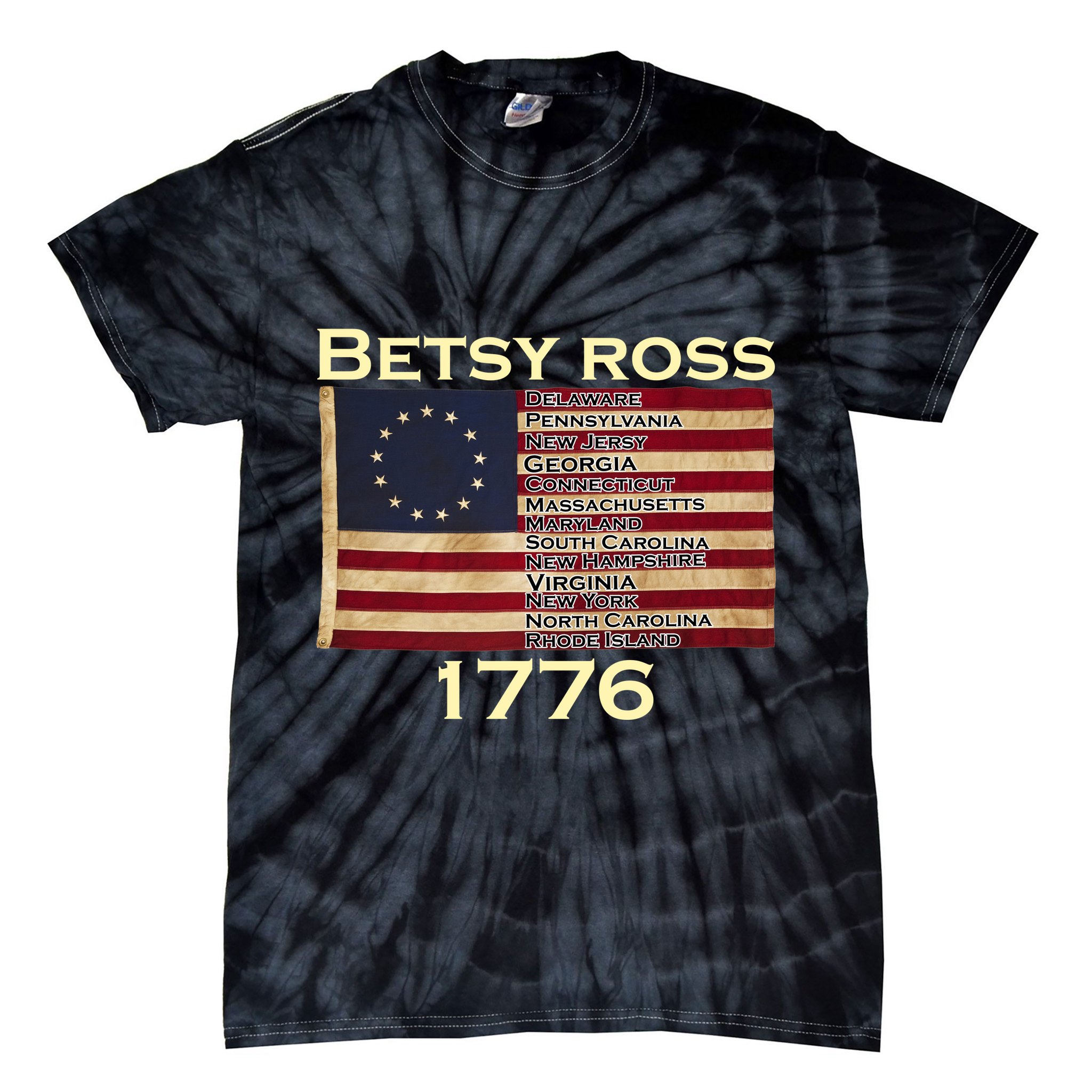 Betty Ross Original Colonies Flag Tie-Dye T-Shirt