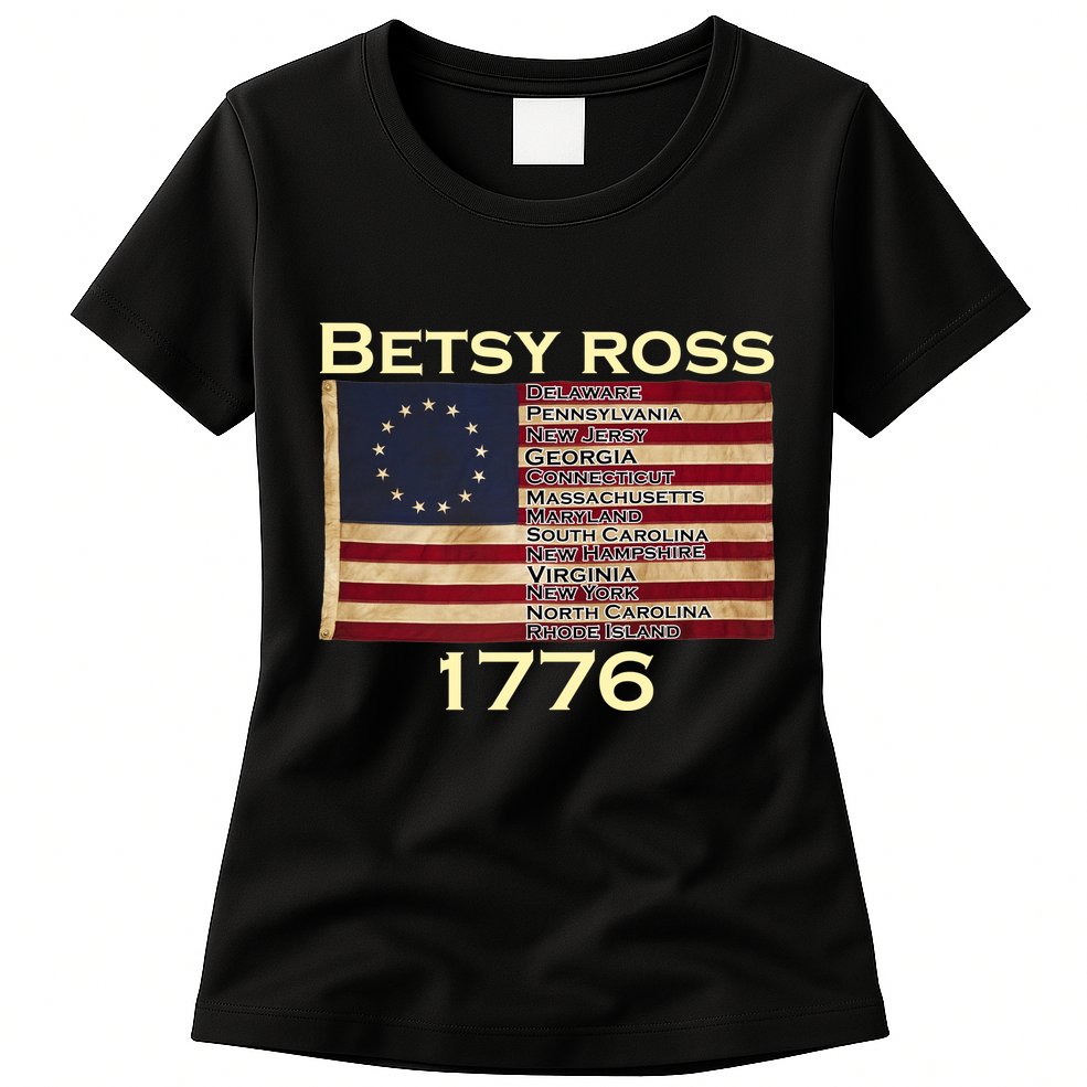 Betty Ross Original Colonies Flag Womens T-Shirt