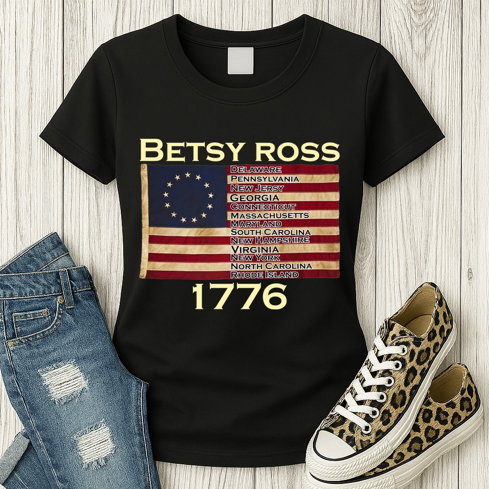 Betty Ross Original Colonies Flag Womens T-Shirt