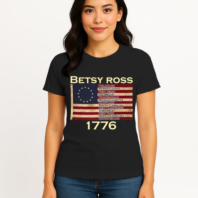 Betty Ross Original Colonies Flag Womens T-Shirt