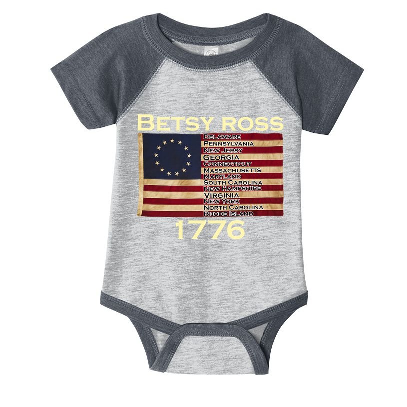 Betty Ross Original Colonies Flag Infant Baby Jersey Bodysuit