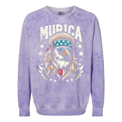 Bald Eagle Us Flag Murica! Patriotic American July 4th Colorblast Crewneck Sweatshirt