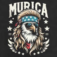 Bald Eagle Us Flag Murica! Patriotic American July 4th 7 Panel Mesh Trucker Snapback Hat