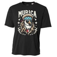 Bald Eagle Us Flag Murica! Patriotic American July 4th Cooling Performance Crew T-Shirt