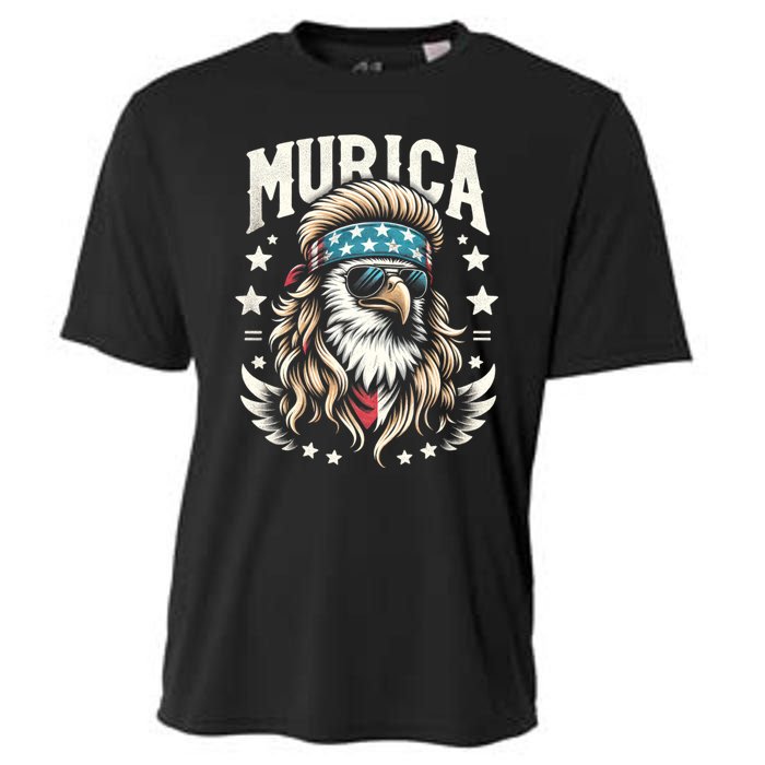 Bald Eagle Us Flag Murica! Patriotic American July 4th Cooling Performance Crew T-Shirt