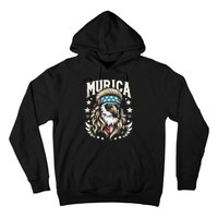 Bald Eagle Us Flag Murica! Patriotic American July 4th Hoodie