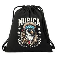 Bald Eagle Us Flag Murica! Patriotic American July 4th Drawstring Bag