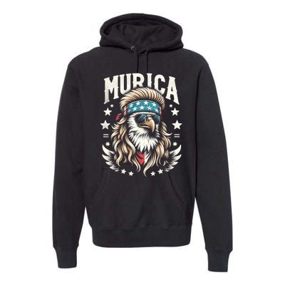 Bald Eagle Us Flag Murica! Patriotic American July 4th Premium Hoodie