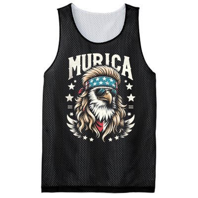 Bald Eagle Us Flag Murica! Patriotic American July 4th Mesh Reversible Basketball Jersey Tank