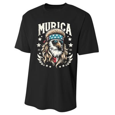 Bald Eagle Us Flag Murica! Patriotic American July 4th Performance Sprint T-Shirt