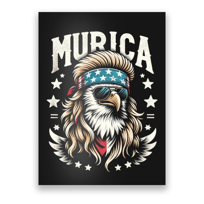 Bald Eagle Us Flag Murica! Patriotic American July 4th Poster