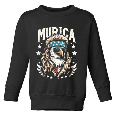 Bald Eagle Us Flag Murica! Patriotic American July 4th Toddler Sweatshirt