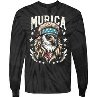 Bald Eagle Us Flag Murica! Patriotic American July 4th Tie-Dye Long Sleeve Shirt