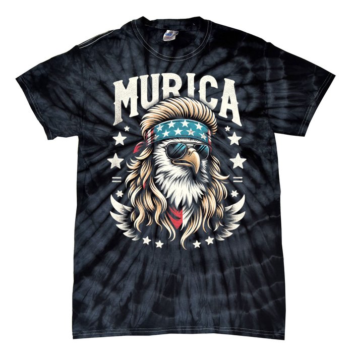 Bald Eagle Us Flag Murica! Patriotic American July 4th Tie-Dye T-Shirt