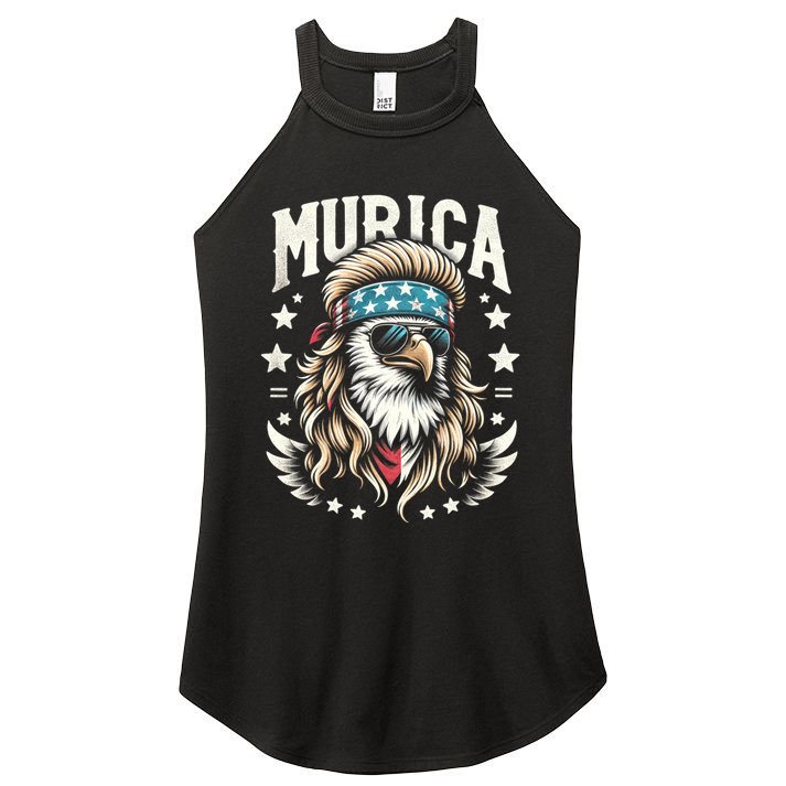Bald Eagle Us Flag Murica! Patriotic American July 4th Women's Perfect Tri Rocker Tank