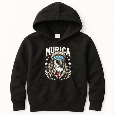 Bald Eagle Us Flag Murica! Patriotic American July 4th Kids Hoodie