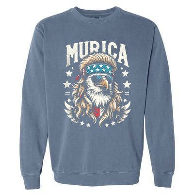 Bald Eagle Us Flag Murica! Patriotic American July 4th Garment-Dyed Sweatshirt