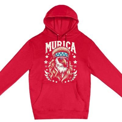 Bald Eagle Us Flag Murica! Patriotic American July 4th Premium Pullover Hoodie