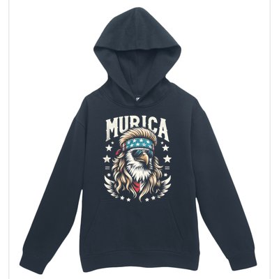 Bald Eagle Us Flag Murica! Patriotic American July 4th Urban Pullover Hoodie