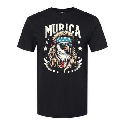 Bald Eagle Us Flag Murica! Patriotic American July 4th Softstyle CVC T-Shirt