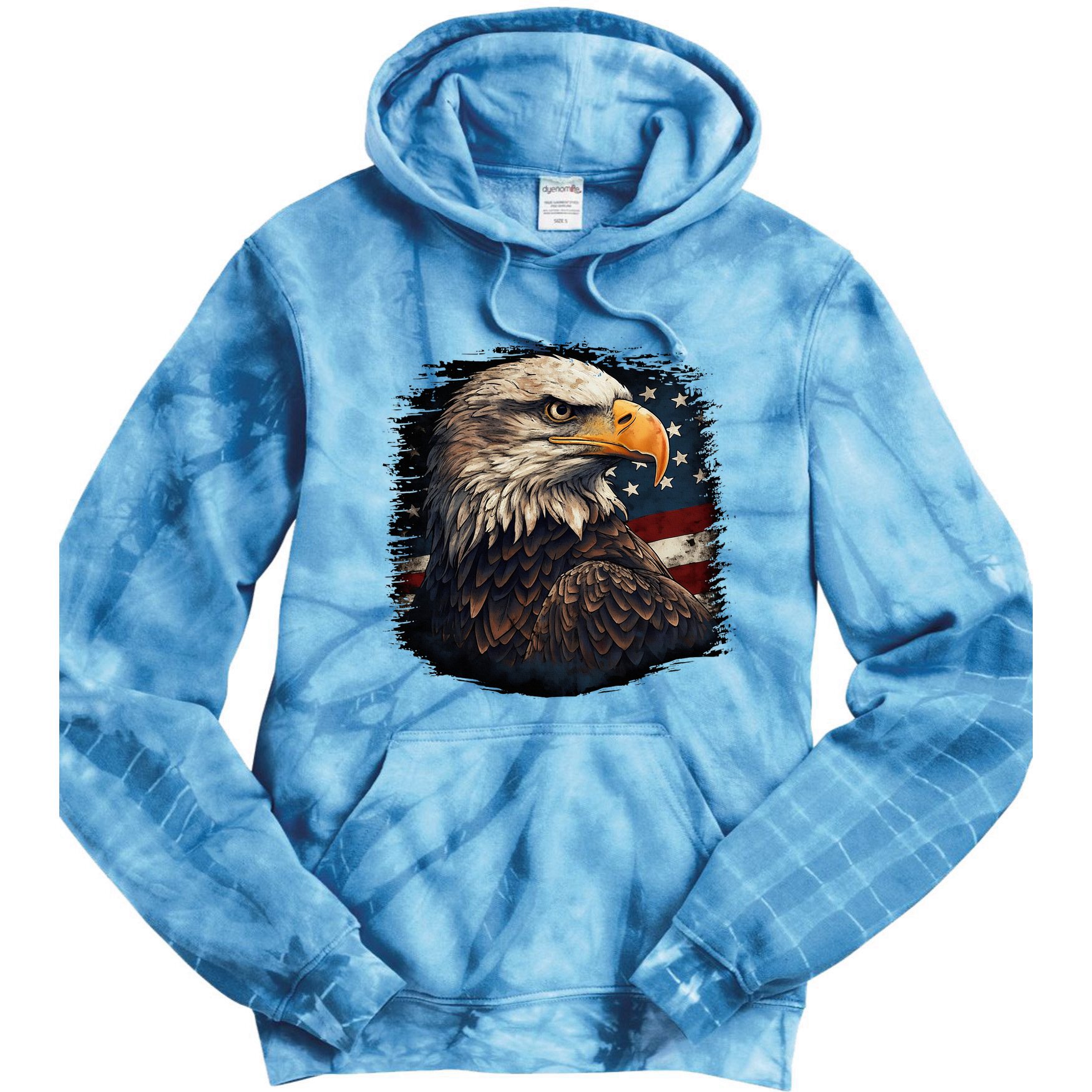 Bald Eagle Us American Flag 4th Of July Proud Patriotic Tie Dye Hoodie