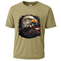 Bald Eagle Us American Flag 4th Of July Proud Patriotic Cooling Performance Crew T-Shirt