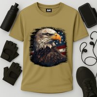 Bald Eagle Us American Flag 4th Of July Proud Patriotic Cooling Performance Crew T-Shirt