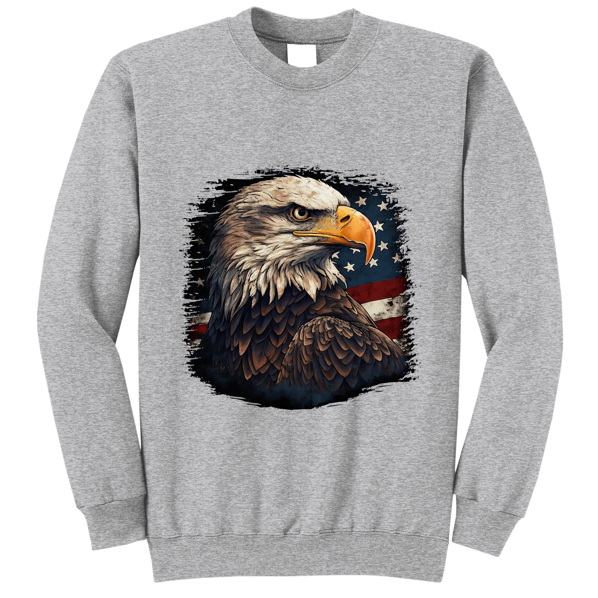 Bald Eagle Us American Flag 4th Of July Proud Patriotic Tall Sweatshirt