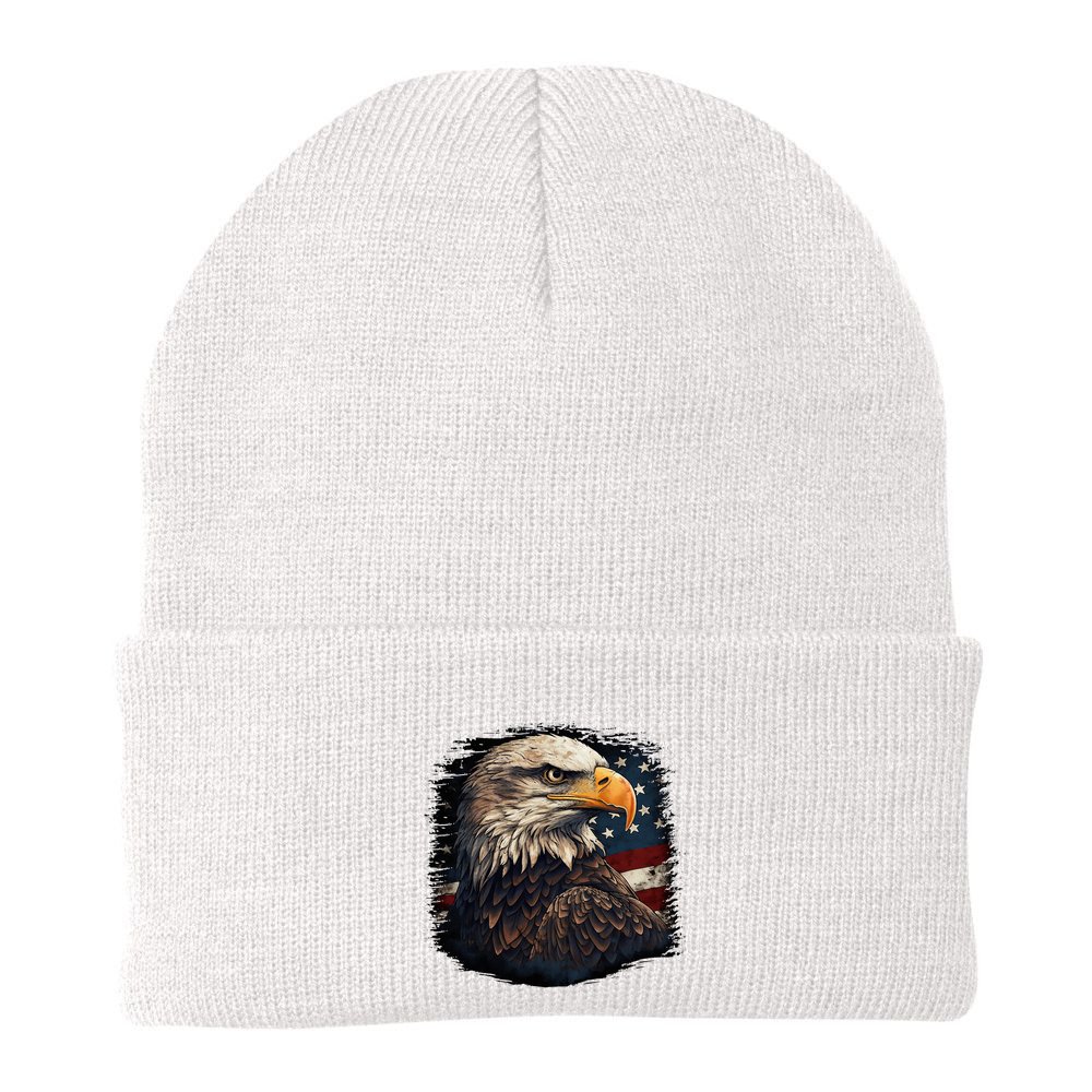 Bald Eagle Us American Flag 4th Of July Proud Patriotic Beanie