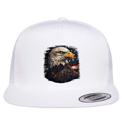 Bald Eagle Us American Flag 4th Of July Proud Patriotic Flatbill Hat