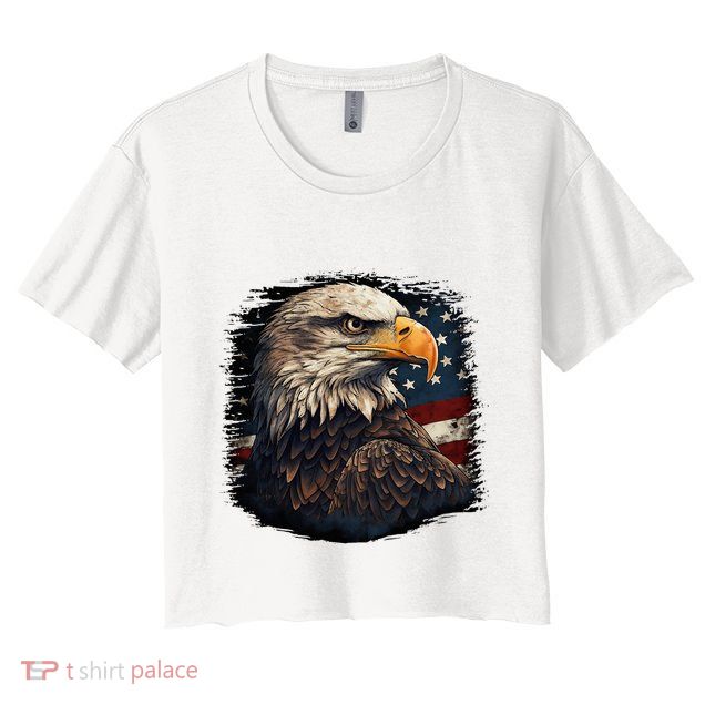 Bald Eagle Us American Flag 4th Of July Proud Patriotic Crop Top