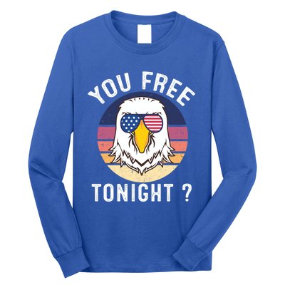 Bald Eagle Usa Flag Sunglasses Funny You Free Tonight ? Gift Long Sleeve Shirt